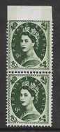 S128a 9d Wilding Violet Phosphor variety - Imperf margin UNMOUNTED MINT