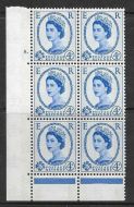 4d Wilding Blue Phosphor on Cream cyl 8 Dot perf type C(E P) UNMOUNTED MINT MNH