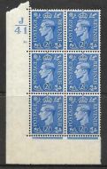 1937 2½d Blue J41 70 No Dot perf 5(E I) block 6 UNMOUNTED MINT MNH