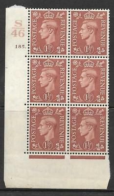 1937 1½d Brown S46 185 Dot perf 5(E I) block 6 UNMOUNTED MINT MNH