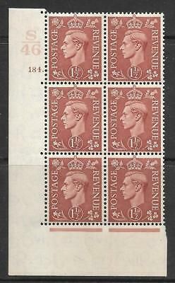 1937 1½d Brown S46 184 Dot perf 5(E I) block 6 UNMOUNTED MINT MNH