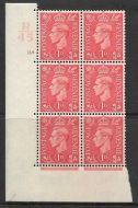 1937 1d Red R45 118 No Dot perf 5(E I) block 6 UNMOUNTED MINT MNH