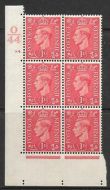 1937 1d Red O44 94 Dot perf 5(E I) block 6 UNMOUNTED MINT MNH