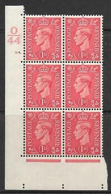 1937 1d Red O44 94 Dot perf 5(E I) block 6 UNMOUNTED MINT MNH
