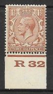 Spec N35a 1½d Deep Yellow Brown Block Cypher R32 imperf single UNMOUNTED MINT