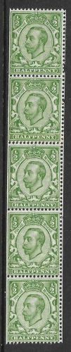 Sg Spec N6(4) ½d Yellow Green Downey Head Coil join strip UNMOUNTED MINT