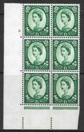 1 3 Blue Phosphor on White cylinder 2 No Dot perf A(E I) UNMOUNTED MINT