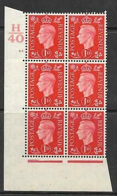 1937 1d Red Dark colours H40 45 Dot perf 5(E I) block 6 UNMOUNTED MINT MNH