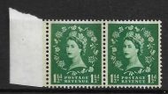 Sg 601a 1½d Wilding Phos graphite Narrow Band Left pair UNMOUNTED MINT