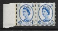 Sg 608a 4d Wilding Phos graphite Narrow Band Left pair UNMOUNTED MINT