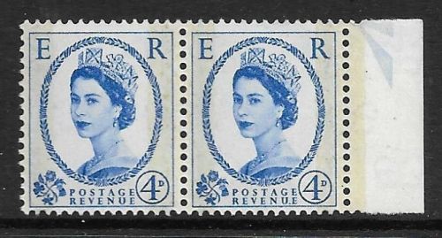 Sg 608a 4d Wilding Phos graphite Narrow Band Right pair UNMOUNTED MINT
