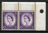 Sg 607a 3d Wilding Phos graphite Narrow Band Right pair UNMOUNTED MINT