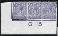 N22(7)e 3d Bluish Violet Royal Cypher Control G15 imperf UNMOUNTED MINT