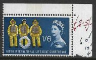 1963 Lifeboat 1/6 (Phos) Listed Variety - Narrow Band Right - UNMOUNTED MINT