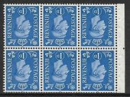QB15a perf type Ie middle - 1d Light Ultramarine Booklet pane UNMOUNTED MINT