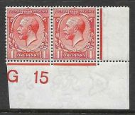 N16(1) 1d Bright Scarlet Royal Cypher Control G15 imperf UNMOUNTED MINT