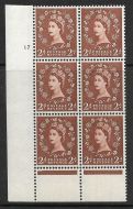 1957 2d Wilding Edward Crown graphite Cyl 17 No Dot perf B UNMOUNTED MINT
