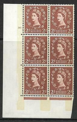 2d Blue Phosphor on Cream NB Left cylinder 30 No Dot perf A(E I) UNMOUNTED MINT