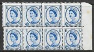 Sg 546 4d Wilding Edward Crown with spectacular misperf block 8 UNMOUNTED MINT