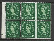 SB62 Wilding booklet pane cylinder G6 Dot perf Ie Bottom UNMOUNTED MNT