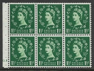 SB62 Wilding booklet pane cylinder G7 Dot perf Ie bottom UNMOUNTED MNT