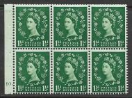 SB62 Wilding booklet pane Edward cylinder G10 Dot perf Ie Top UNMOUNTED MNT