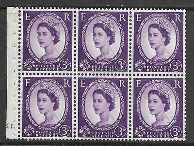SB90 Wilding Edward Crown pane perf type Ie Bottom cyl K1 Dot UNMOUNTED MINT