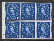 SB20 1d Wilding Tudor booklet pane perf type I Cyl F4 No Dot UNMOUNTED MNT MNH