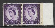 Sg 607a S73a 3d Wilding Phos graphite Narrow Band Right pair UNMOUNTED MINT