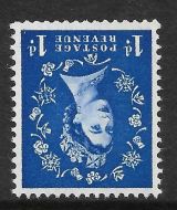 S20b 1d Wilding Green Phosphor 1 band 8mm left wmk Inverted UNMOUNTED MINT