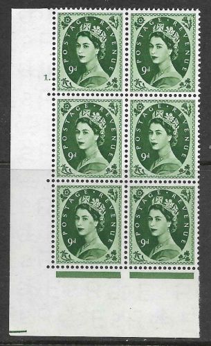 9d Wilding Edward Crown cylinder 1 Dot perf type A(E I) UNMOUNTED MINT