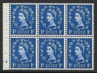 SB26 1d Wilding booklet pane perf I Cylinder F4 No Dot good perfs UNMOUNTED MNT