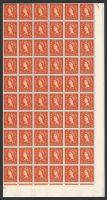 ½d Wilding Violet 8mm NB left  right Full Sheet - Cyl 1 No Dot UNMOUNTED MINT