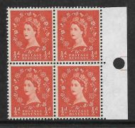 Sg S12a ½d Wilding Phos 1 x6mm Narrow Band right block of 4 UNMOUNTED MINT