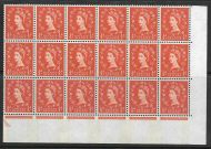 Sg S12a ½d Wilding Phos NB Right huge corner marginal piece UNMOUNTED MINT