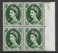 S128c 9d Wilding variety - Frame Flaw top Right UNMOUNTED MINT MNH