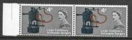 Sg 667c 1965 Lister 4d (Ord) - Listed Flaw - Corner Scratch pair UNMOUNTED MINT