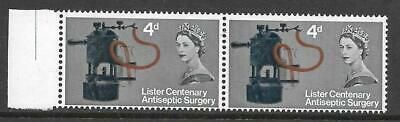 Sg 667c 1965 Lister 4d (Ord) - Listed Flaw - Corner Scratch pair UNMOUNTED MINT