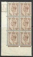 5d Brown Dark colours L42 5 Bar 3 Dot perf 5(E I) block 6 UNMOUNTED MINT MNH