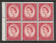 SB81 Wilding booklet pane Edward Crown perf type Ie cyl J6T Dot UNMOUNTED MNT