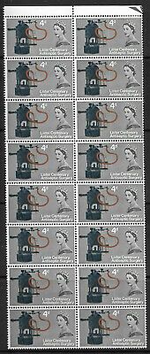 1965 Lister 4d Flaw - Vertical White Scratch row 5 UNMOUNTED MM TO MARGIN