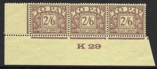 D18 2 6 Block Cypher Postage due Control K29 imperf UNMOUNTED MINT