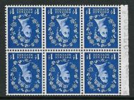 SB26ac 1d Wilding booklet pane with listed variety UNMOUNTED MNT MNH
