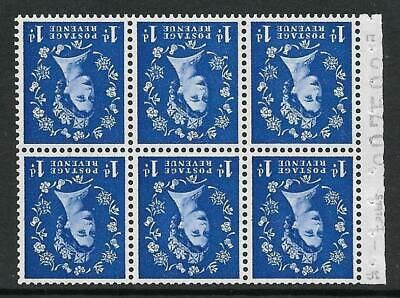 SB26ac 1d Wilding booklet pane with listed variety UNMOUNTED MNT MNH