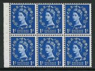 SB26ab variety 1d Wilding booklet pane perf type I - MOUNTED MNT