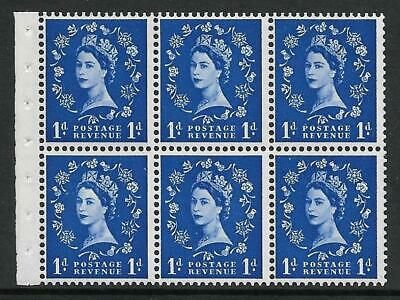 SB26ab variety 1d Wilding booklet pane perf type I - MOUNTED MNT