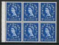 SB26ab variety 1d Wilding booklet pane perf type I - MOUNTED MNT MM