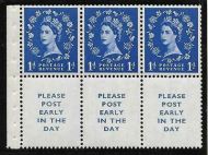 SB24 1d Tudor Wilding booklet pane perf type Ie bottom UNMOUNTED MNT MNH