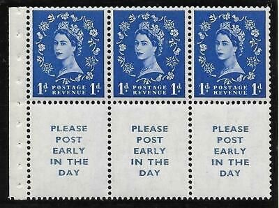 SB24 1d Tudor Wilding booklet pane perf type Ie bottom UNMOUNTED MNT MNH