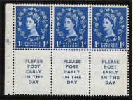 SB24 Wilding booklet pane Tudor perf type Ie top cyl F6T Dot UNMOUNTED MNT MNH
